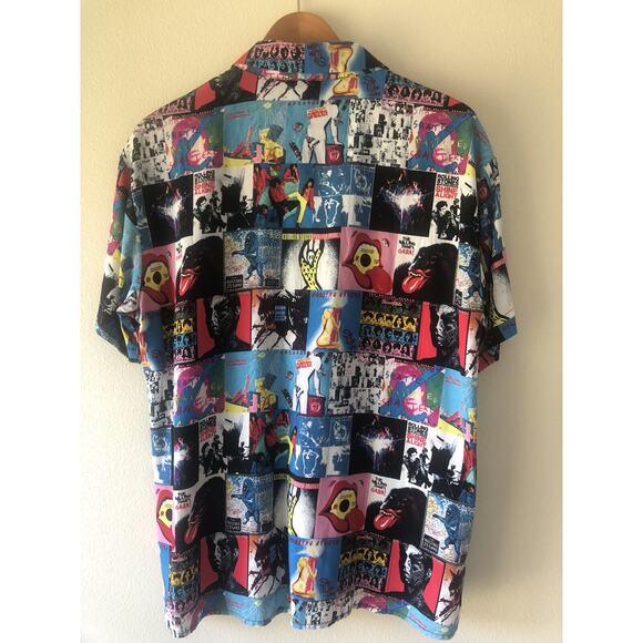 The Rolling Stones Men’s Sz Medium M Album Covers Print Button Front Shirt - Picture 4 of 7